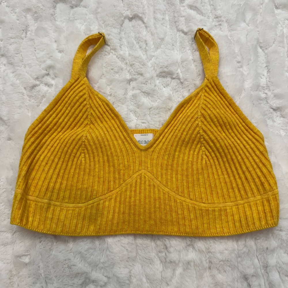 Wild Fable Yellow Ribbed Women's Bralette/TankTop Size Large
